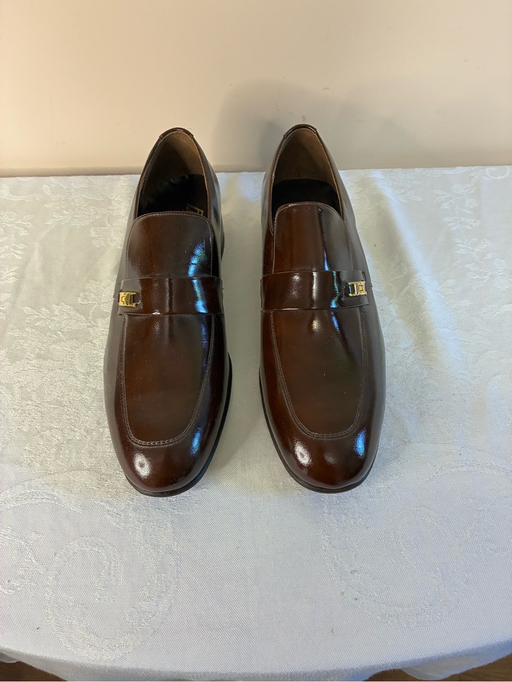 Brown Leather Men's Slip-On Loafers